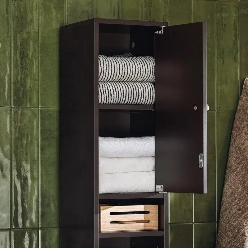 Black Bathroom Tall Cabinet - 7.87D x 7.87W x 70.87H