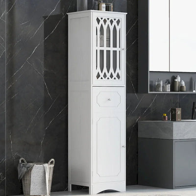 64 Wood 2-door Bathroom Cabinet with Adjustable Shelves
