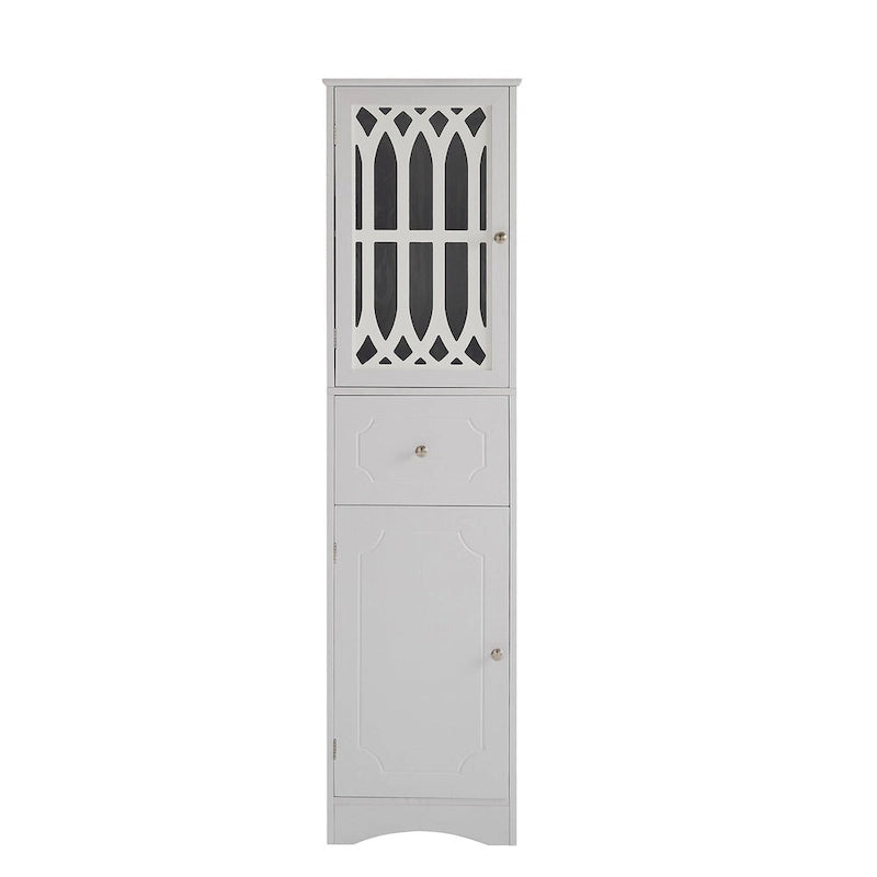 64 Wood 2-door Bathroom Cabinet with Adjustable Shelves