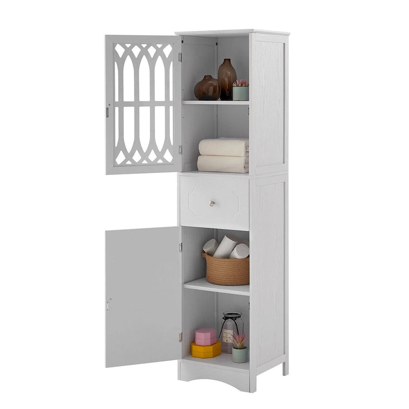 64 Wood 2-door Bathroom Cabinet with Adjustable Shelves