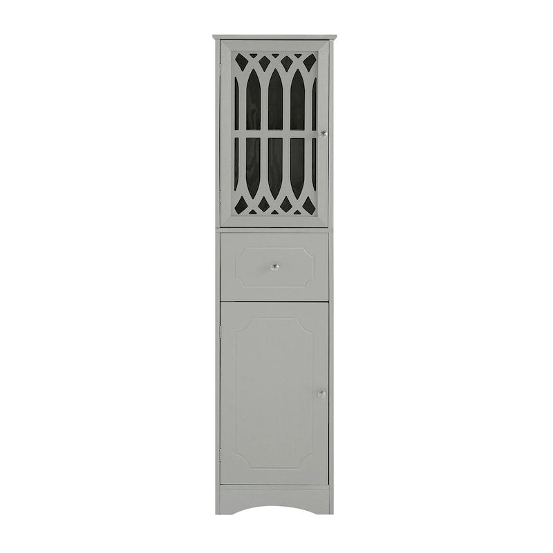 64 Wood 2-door Bathroom Cabinet with Adjustable Shelves