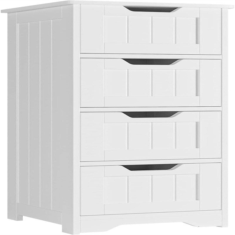 Bathroom Storage Cabinet Side Cabinet with 4 Drawers - 11.8D x 11.8W x 32.5H