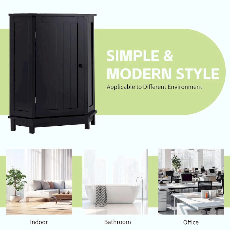 Triangle Corner Bathroom Storage Cabinet with Adjustable Shelf